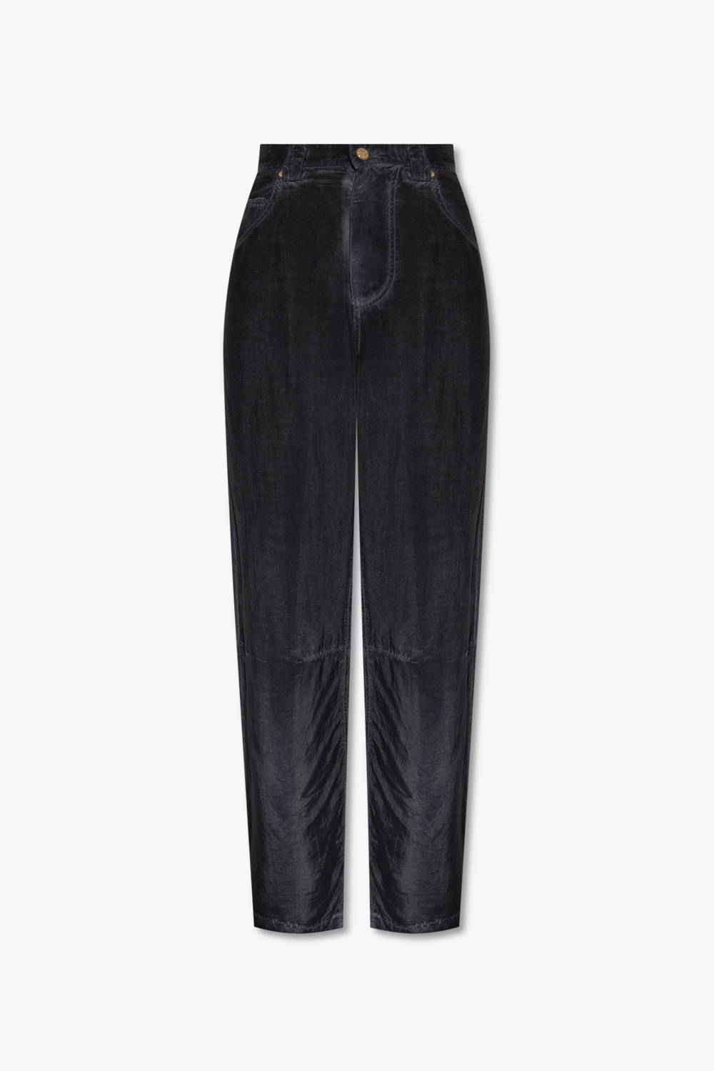 Sienna Stretch Velvet Trousers in DK GREY