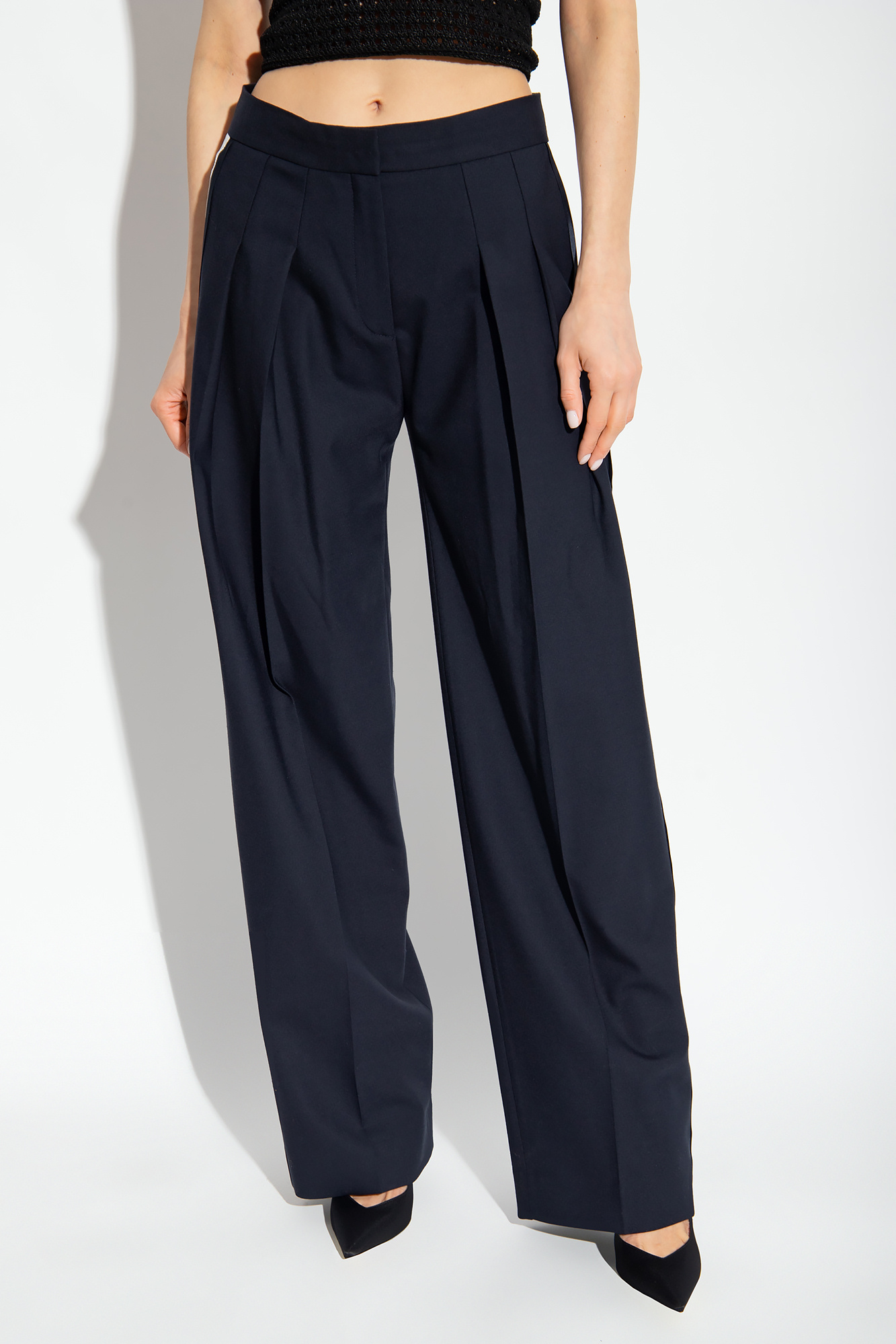 hil tribe m65 cargo pants Side-stripe pleat-front trousers