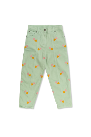 Jeans mit besticktem Muster