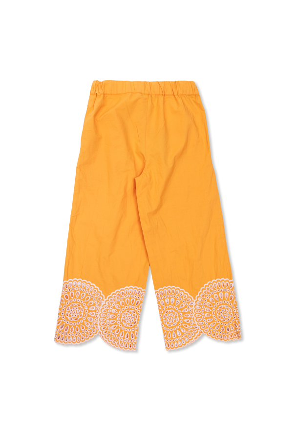 Stella McCartney Kids Trousers with openwork trim