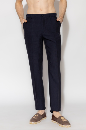 Etro Linen pleat-front trousers