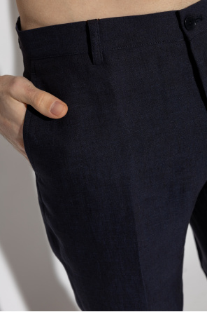 Etro Linen pleat-front trousers