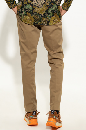 Etro Cotton pleat-front trousers