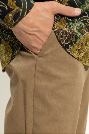 Etro Cotton pleat-front black trousers