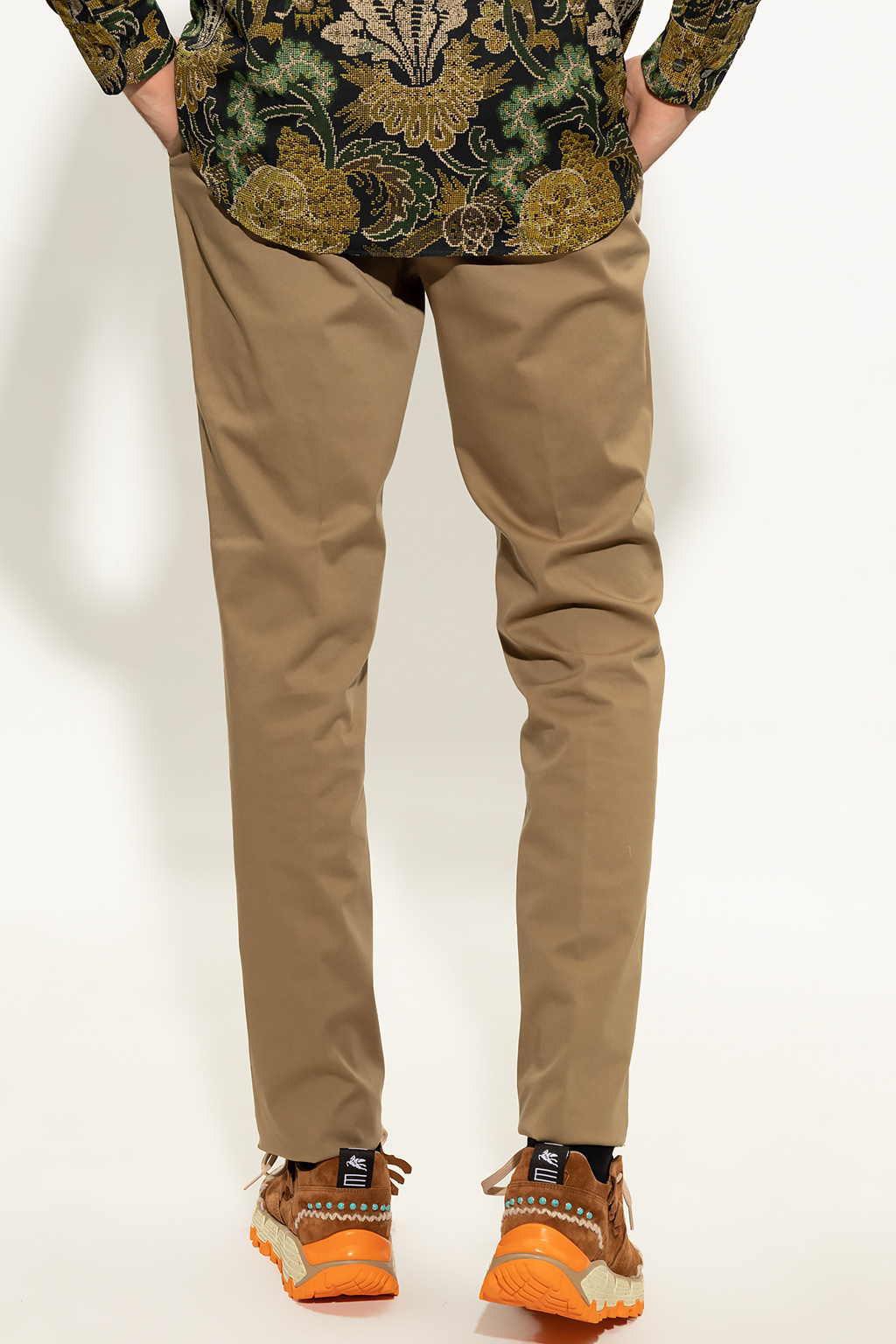 Etro Cotton pleat-front trousers