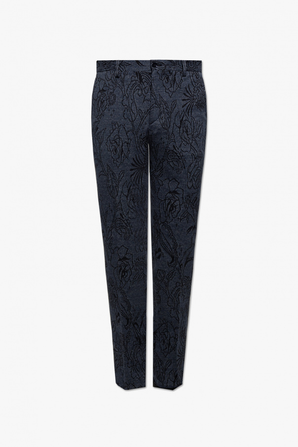 Etro Pleat-front trousers with jacquard pattern