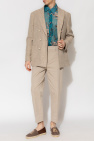 Etro beige Cotton pleat-front trousers