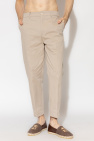 Etro beige Cotton pleat-front trousers