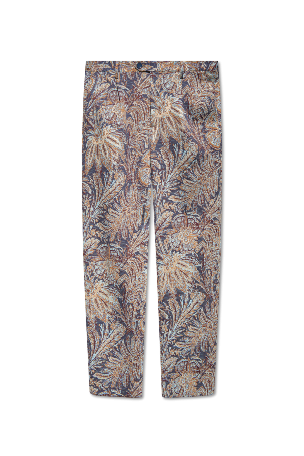 Patterned pleat-front trousers od Etro