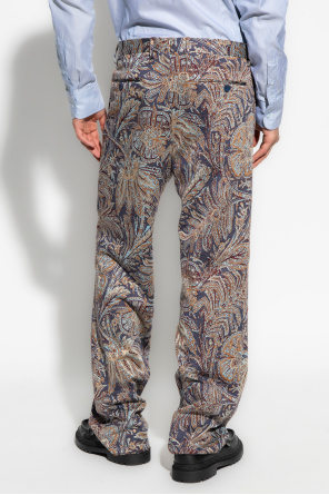 Etro Patterned pleat-front trousers
