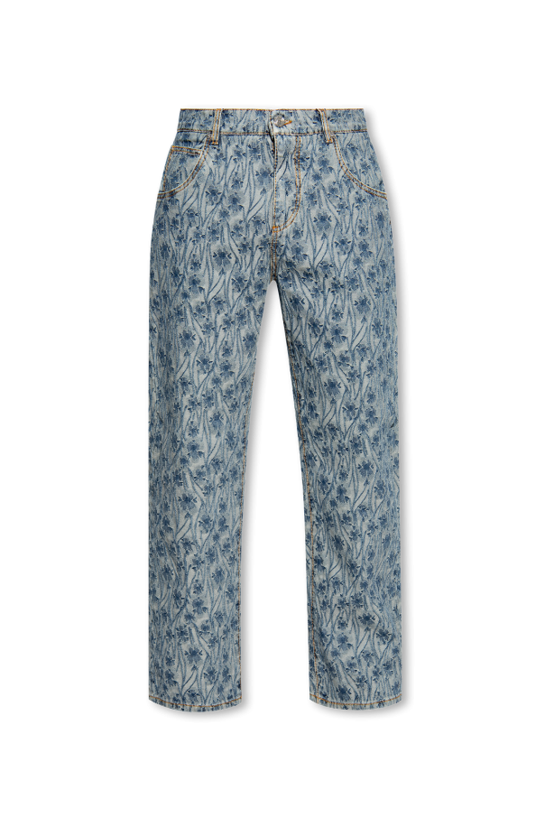 Jeans with jacquard pattern od Etro