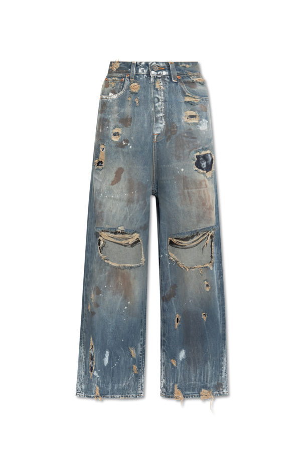 VETEMENTS Jeans with a destruction effect