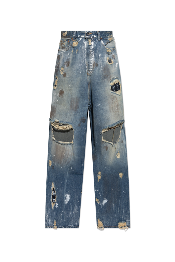 VETEMENTS Jeans with Distressed Effect