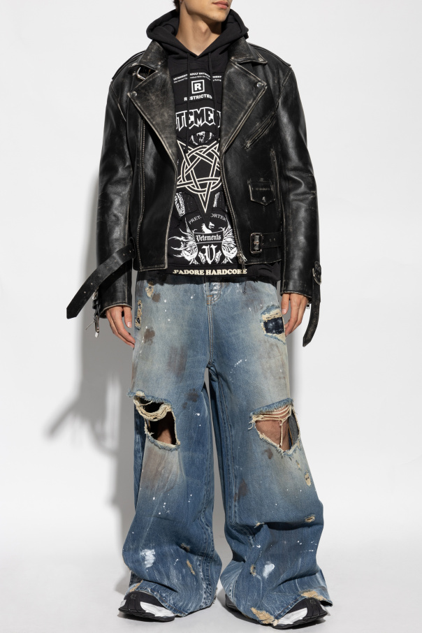 VETEMENTS Jeans with Distressed Effect