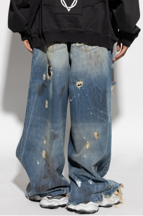 VETEMENTS Jeans with Distressed Effect