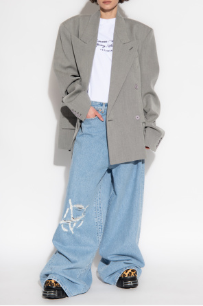 Jeansy z logo od VETEMENTS