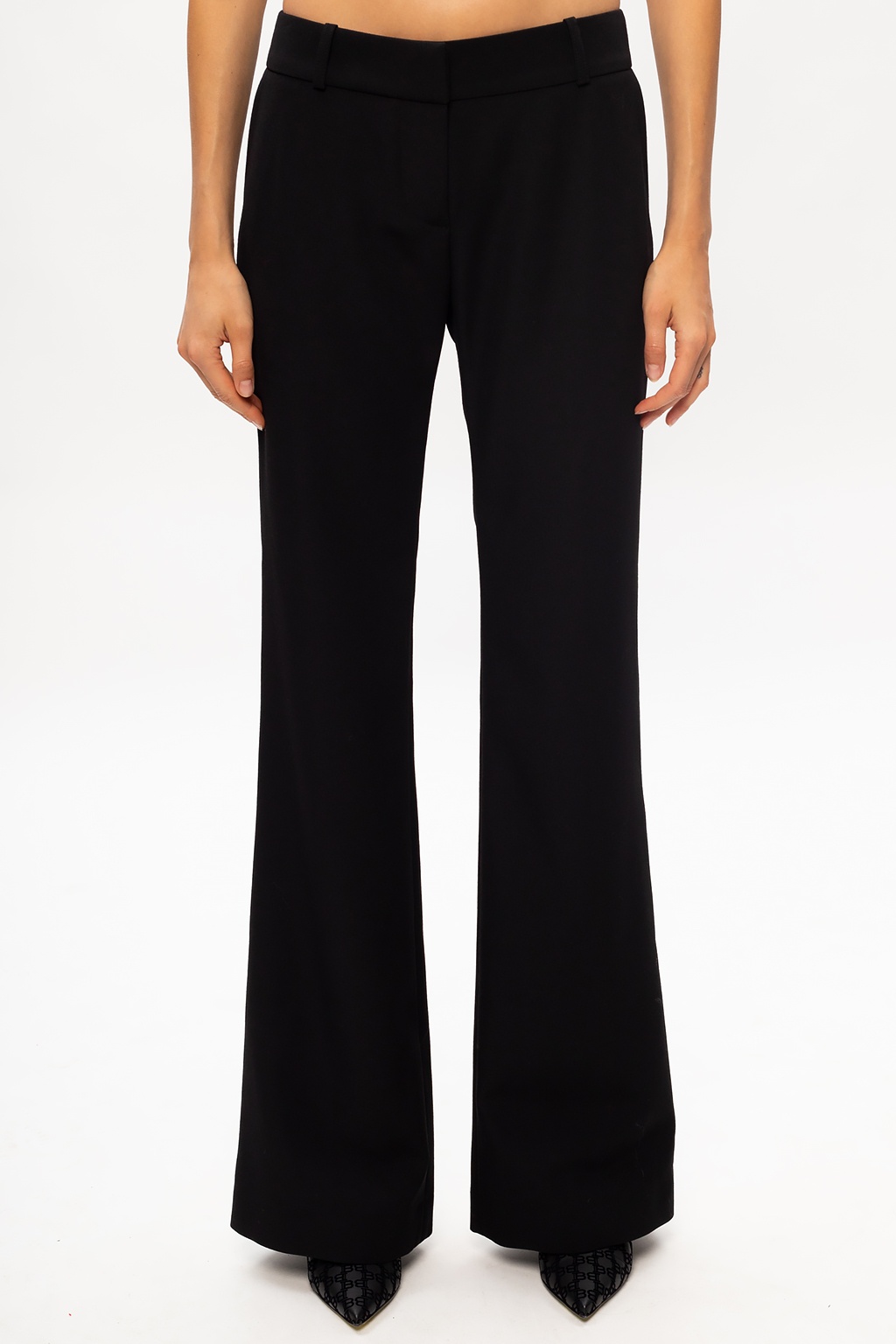 Balmain Wool pleat-front trousers