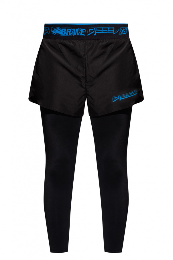 Diesel Running leggings with shorts