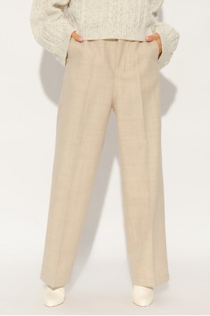 logo patched jeans alexander mcqueen trousers Pleat-front trousers
