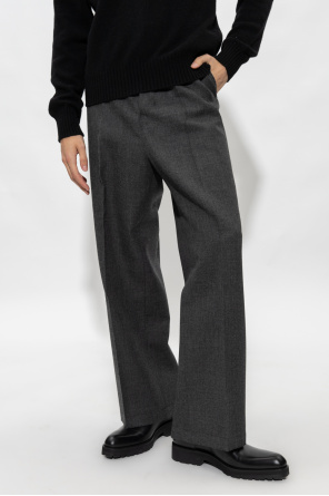 side logo-patch track pants Pleat-front trousers