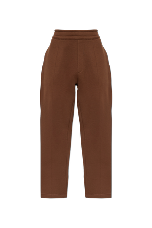 Track pants with embroidered logo