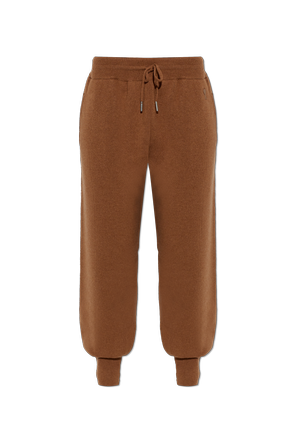 Drawstring track trousers with logo patch