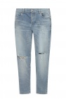 Balmain low-rise monogram-embroidered flared jeans