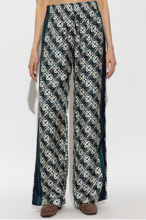 Casablanca Silk trousers with monogram