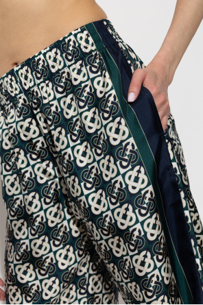 Casablanca Silk trousers with monogram