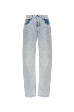 Jeans with shimmering appliqués