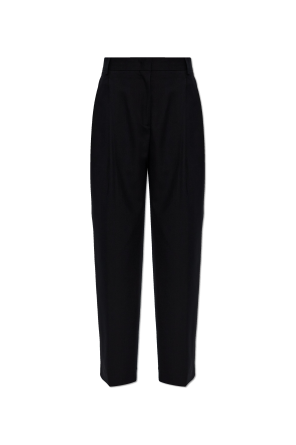 Calças de lã vincadas