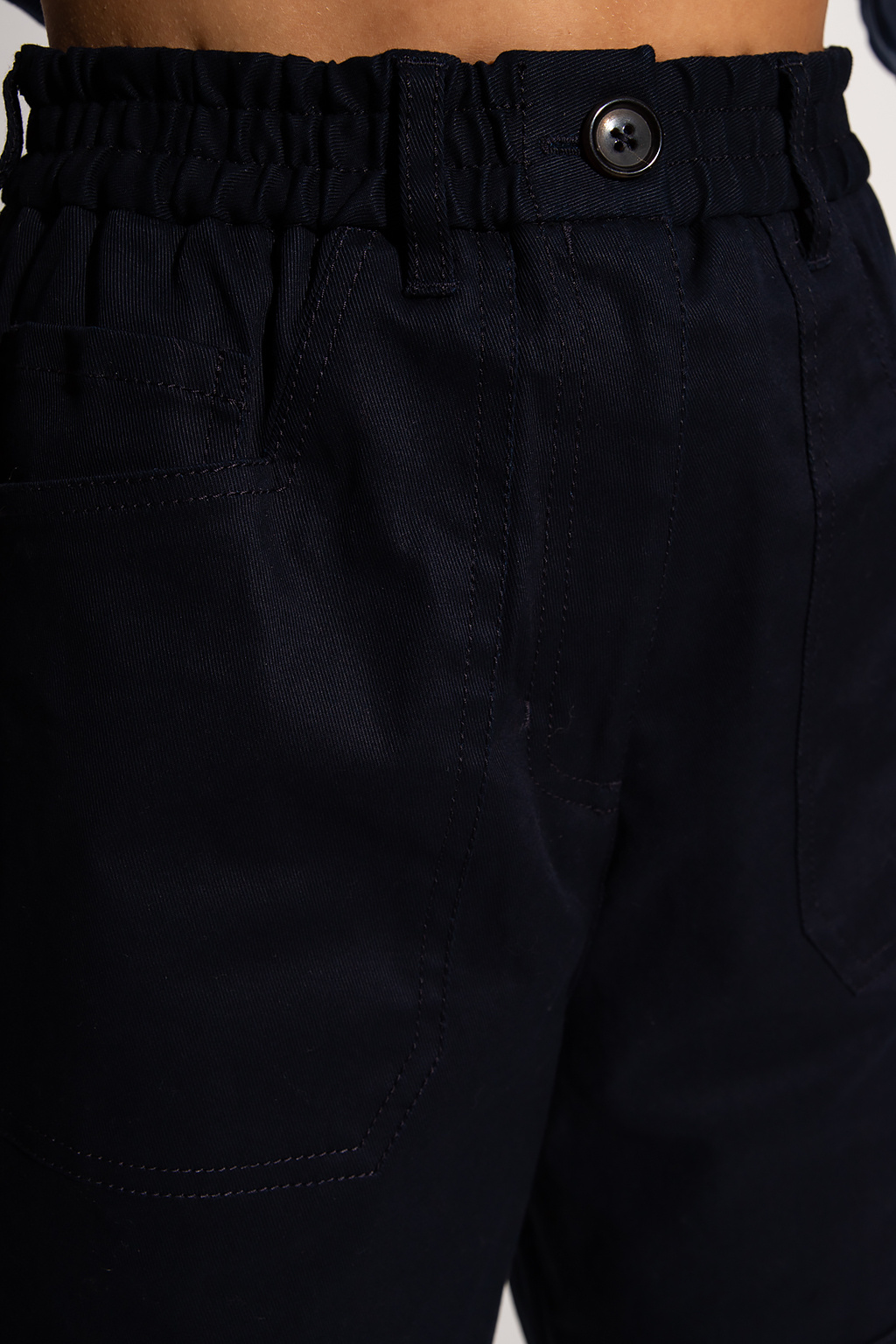 stripe detail nylon shorts Trousers with stitching details