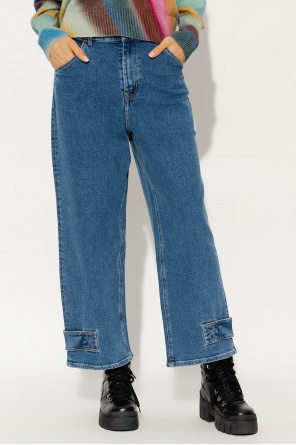 Leather Zipper Illusion Corset Mini Dress Jeans with turn-ups