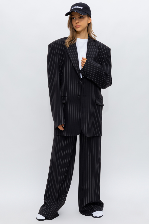 VETEMENTS Striped wool Pucci trousers