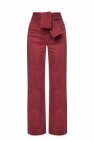 Ulla Johnson BURGUNDY ‘Wade’ waist tie jeans