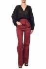 Ulla Johnson BURGUNDY ‘Wade’ waist tie jeans