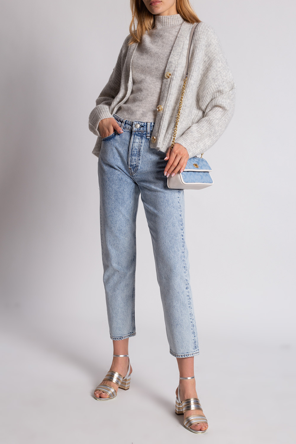 Bottega Veneta ribbed-knit maxi dress  ‘Maya’ high-waisted jeans