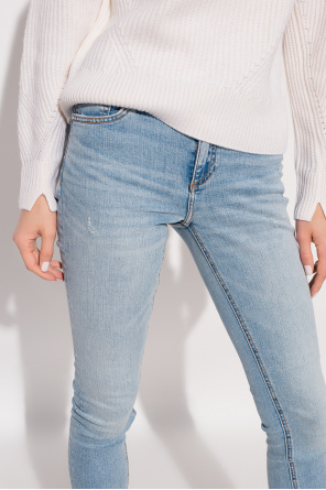 sleeveless drop waist smock mini dress in beige  ‘Cate’ jeans