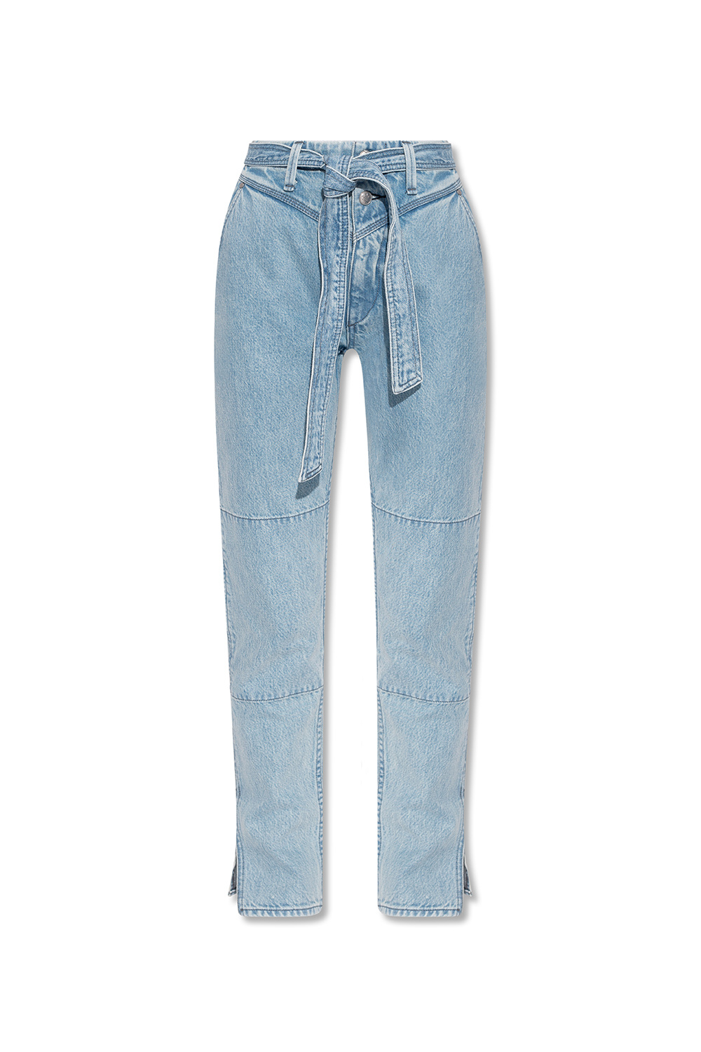 Neil Barrett "Shinjuku-Soho" print jeans  Belted jeans