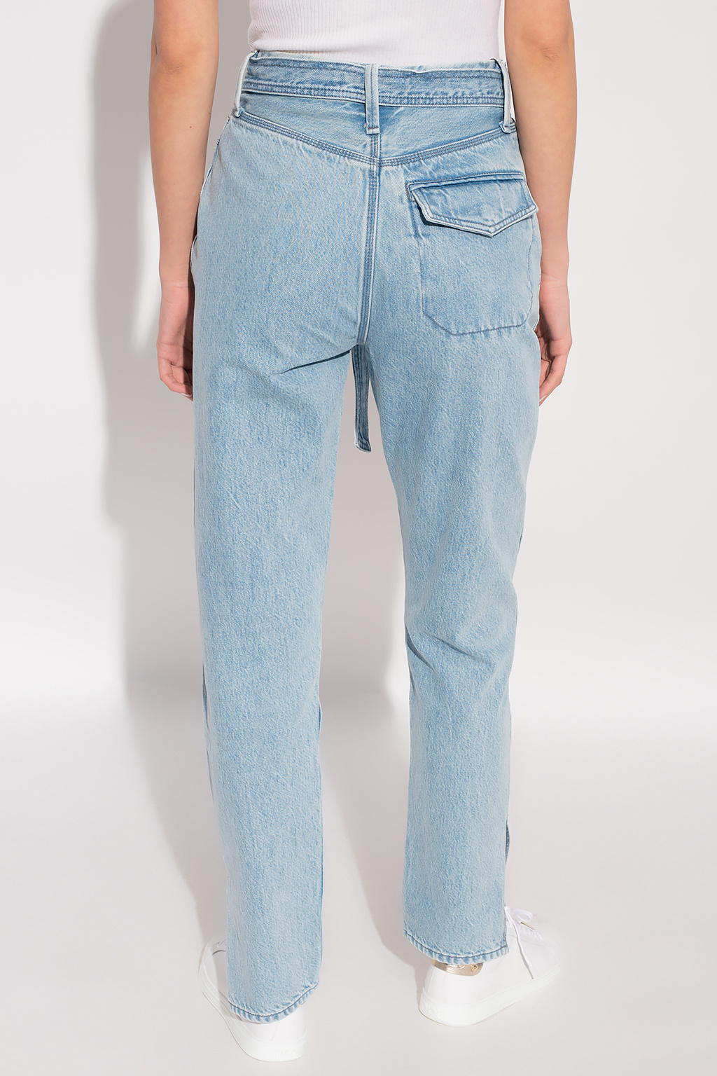 Neil Barrett "Shinjuku-Soho" print jeans  Belted jeans