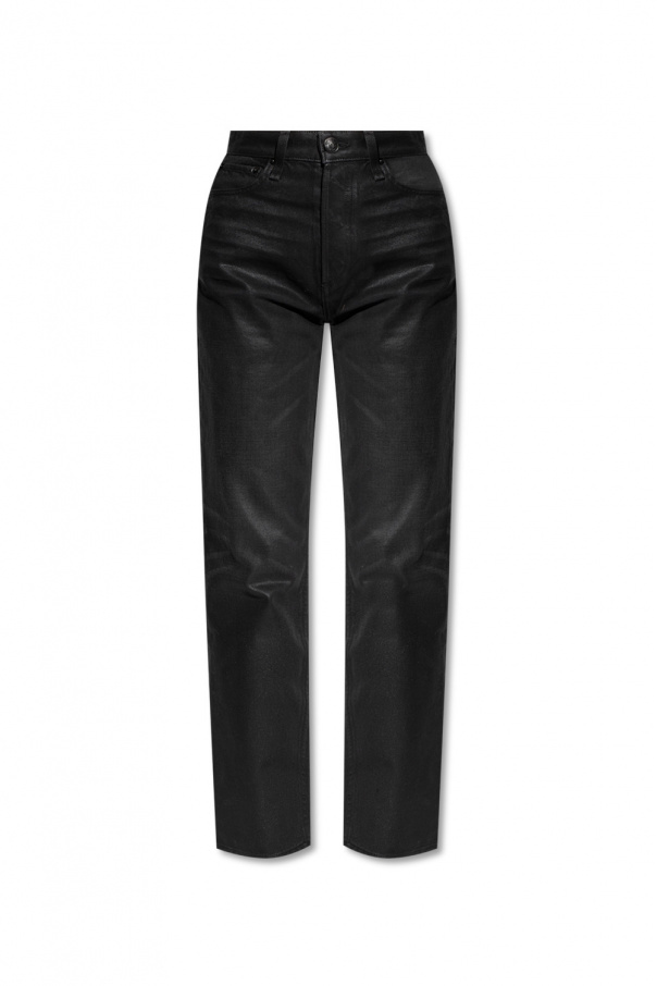 AllSaints Mona Utility jeans met plooirand aan taille in zwart  High-waisted jeans