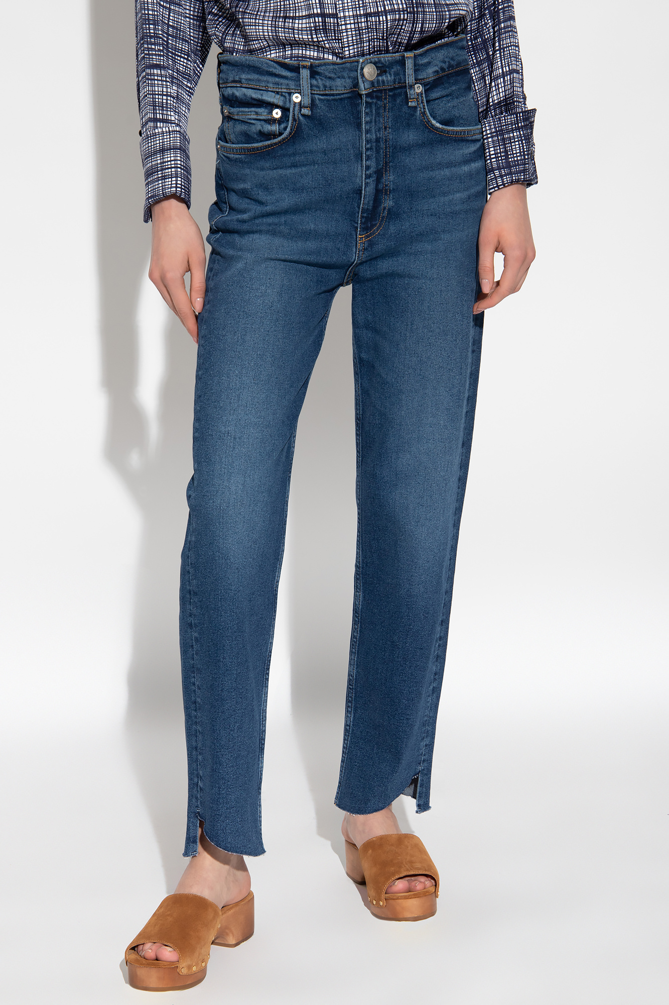 Kendra High Rise Straight Leg Jeans in Mid Soft Shanti  ‘Harlow’ straight jeans