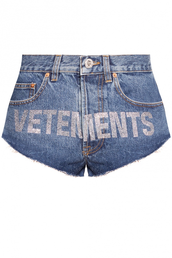 VETEMENTS Denim shorts with logo