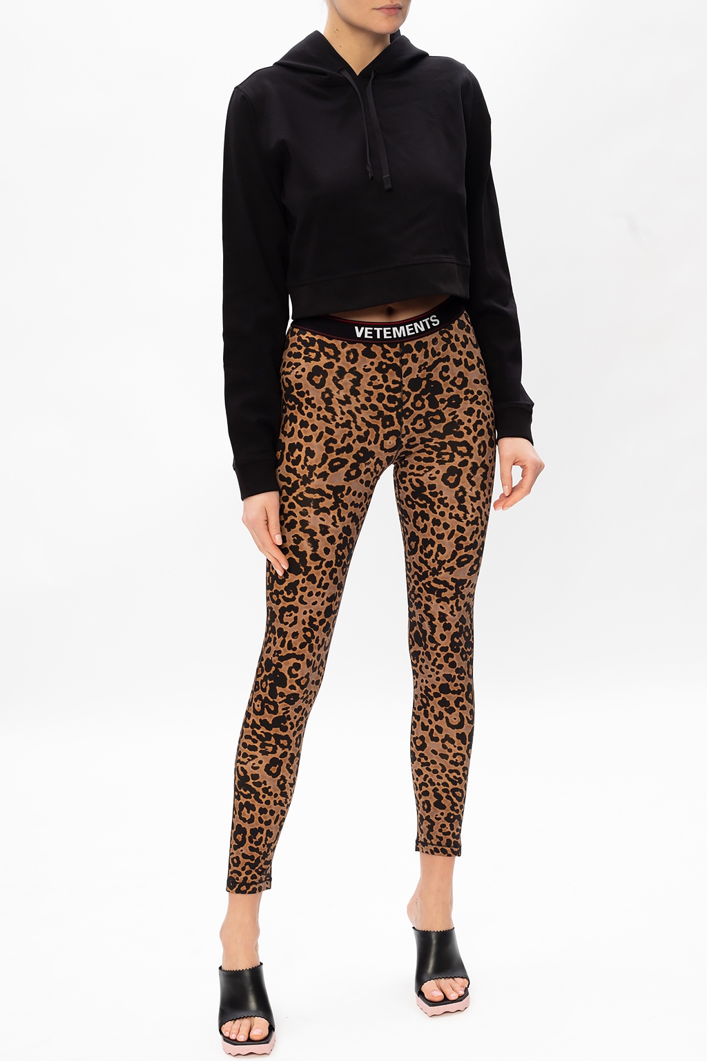 Buy Vetements Leopard Print Leggings - Black At 20% Off
