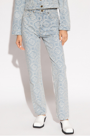 Casablanca flared cropped jeans Blau