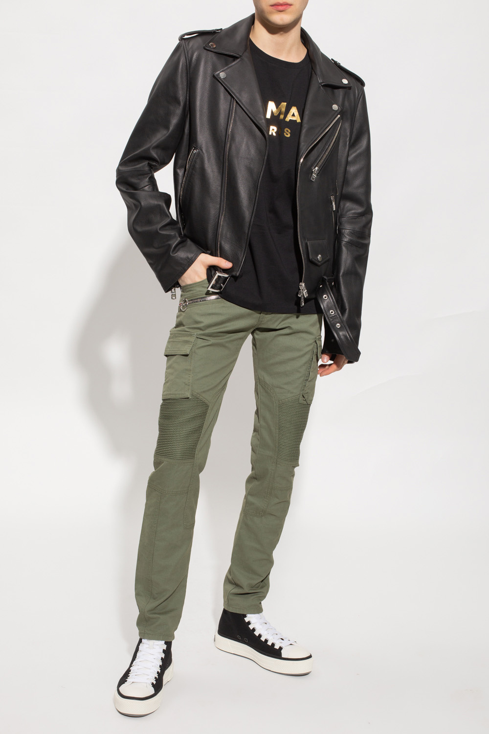 Balmain Leather Pants Womens ~ Size FR 40 Biker Style 100