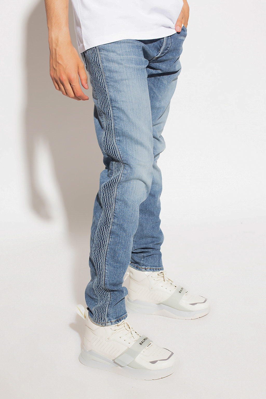 Navy blue Biker jeans - Balmain embellished-star - IetpShops GB