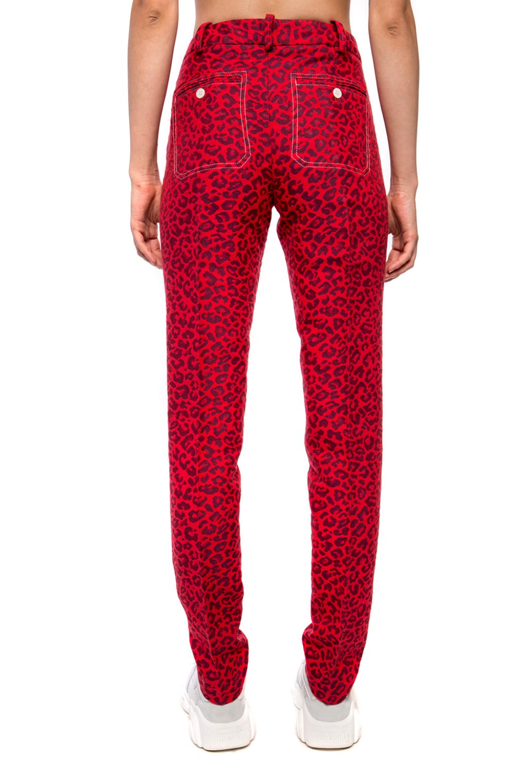 patterned tapered trousers