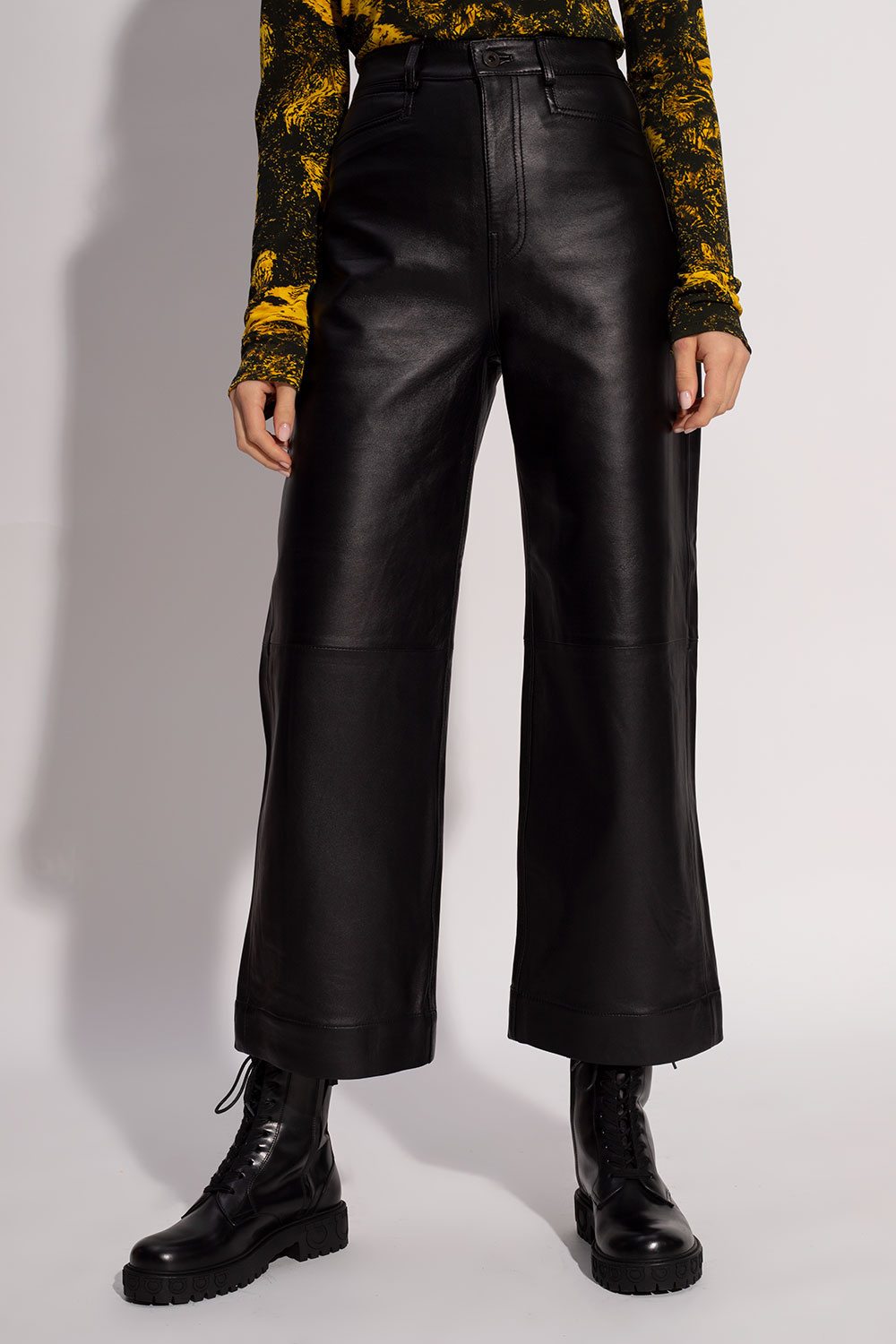Proenza Schouler White Label Leather detail trousers with logo