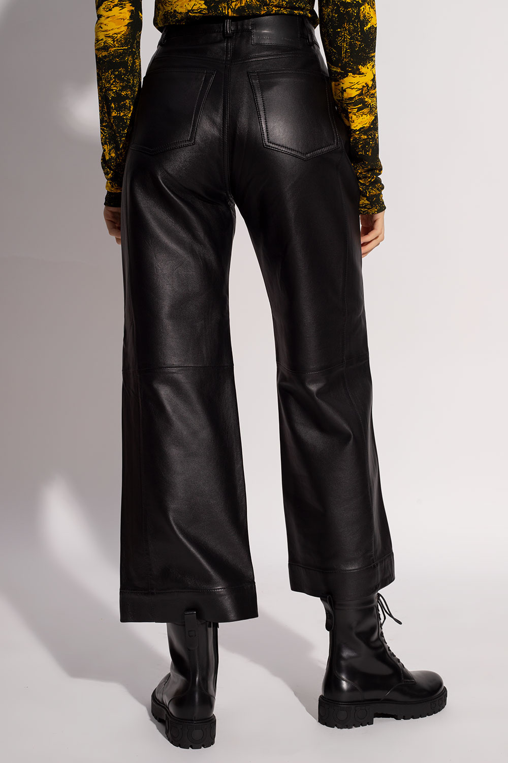 Proenza Schouler White Label Leather detail trousers with logo